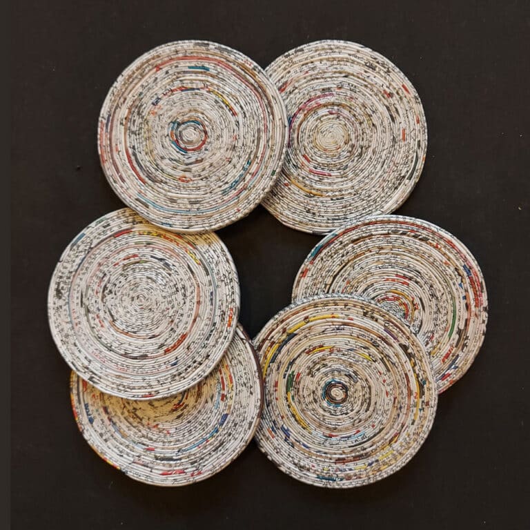 Upcycled Paper Natural Round Coasters