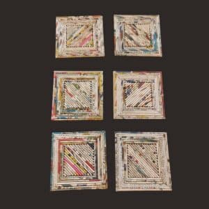 Upcycled Paper Natural Square Coasters