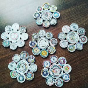 Upcycled Paper Natural Flower Coasters