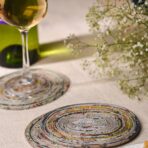 Upcycled Paper Natural Oval Coasters