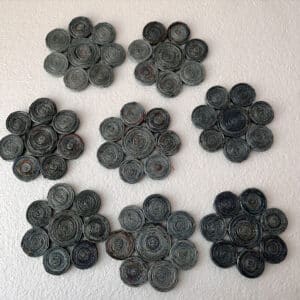 Upcycled Paper Natural Indigo Flower Coasters