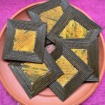 Upcycled Paper Natural Earthy Square Coasters