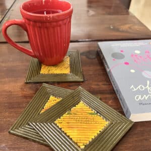 Upcycled Paper Natural Earthy Square Coasters