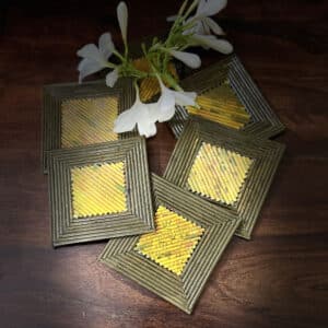 Upcycled Paper Natural Earthy Square Coasters