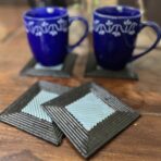 Upcycled Paper Natural Sky Square Coasters