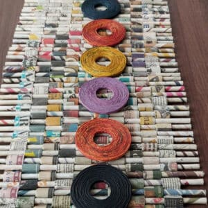 Upcycled Paper Natural Multicolour Ring Coasters