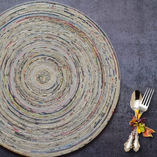 Handcrafted Paper Natural Round Dinner Mats