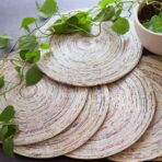 Handcrafted Paper Natural Round Dinner Mats