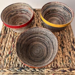 Upcycled and Handcrafted Natural Paper Bowls