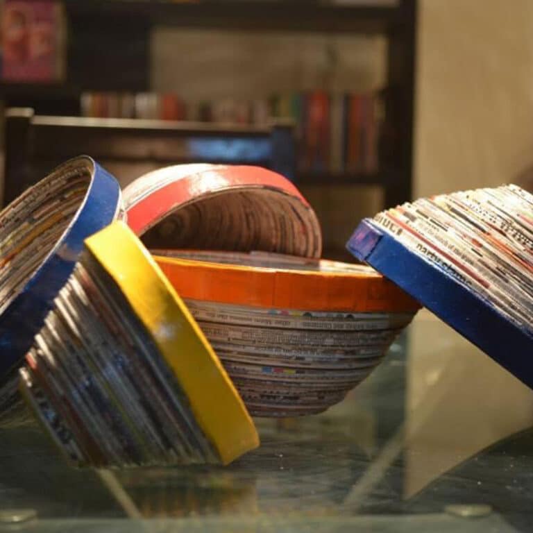 Upcycled and Handcrafted Natural Paper Bowls