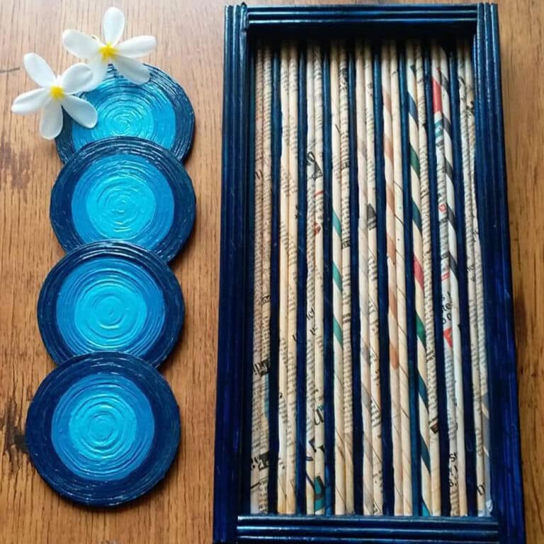 Upcycled and Handcrafted Natural Paper Tray