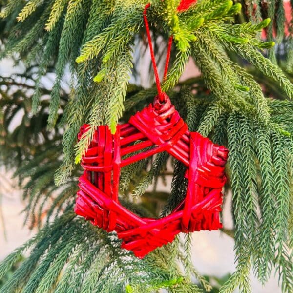 Organic, Sustainable Christmas Festive Star of Hope - red