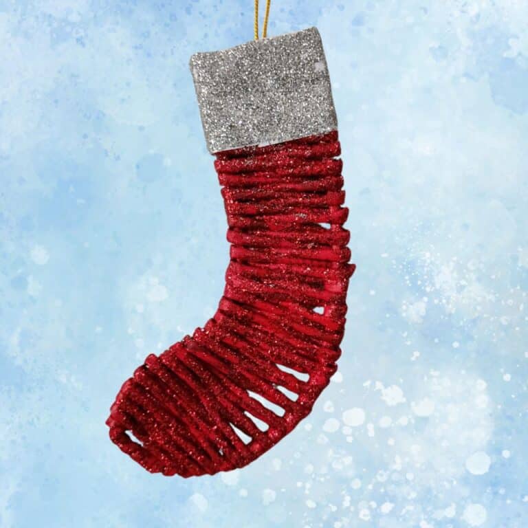 Christmas Paper Woven Stocking Magic Red