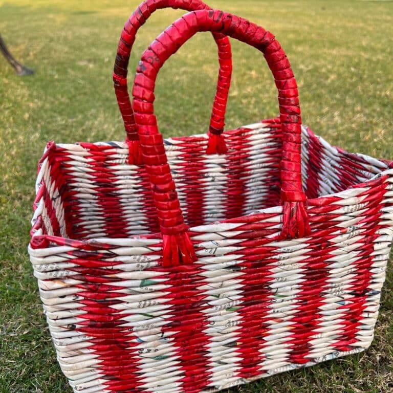 Christmas Red Basket Bag