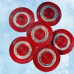 Ecofriendly Red Round Coasters