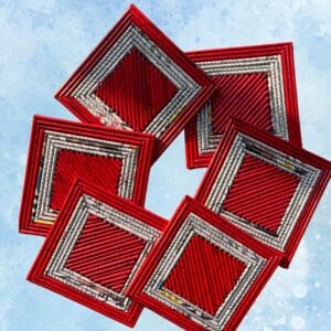 Ecofriendly Red Square Coasters